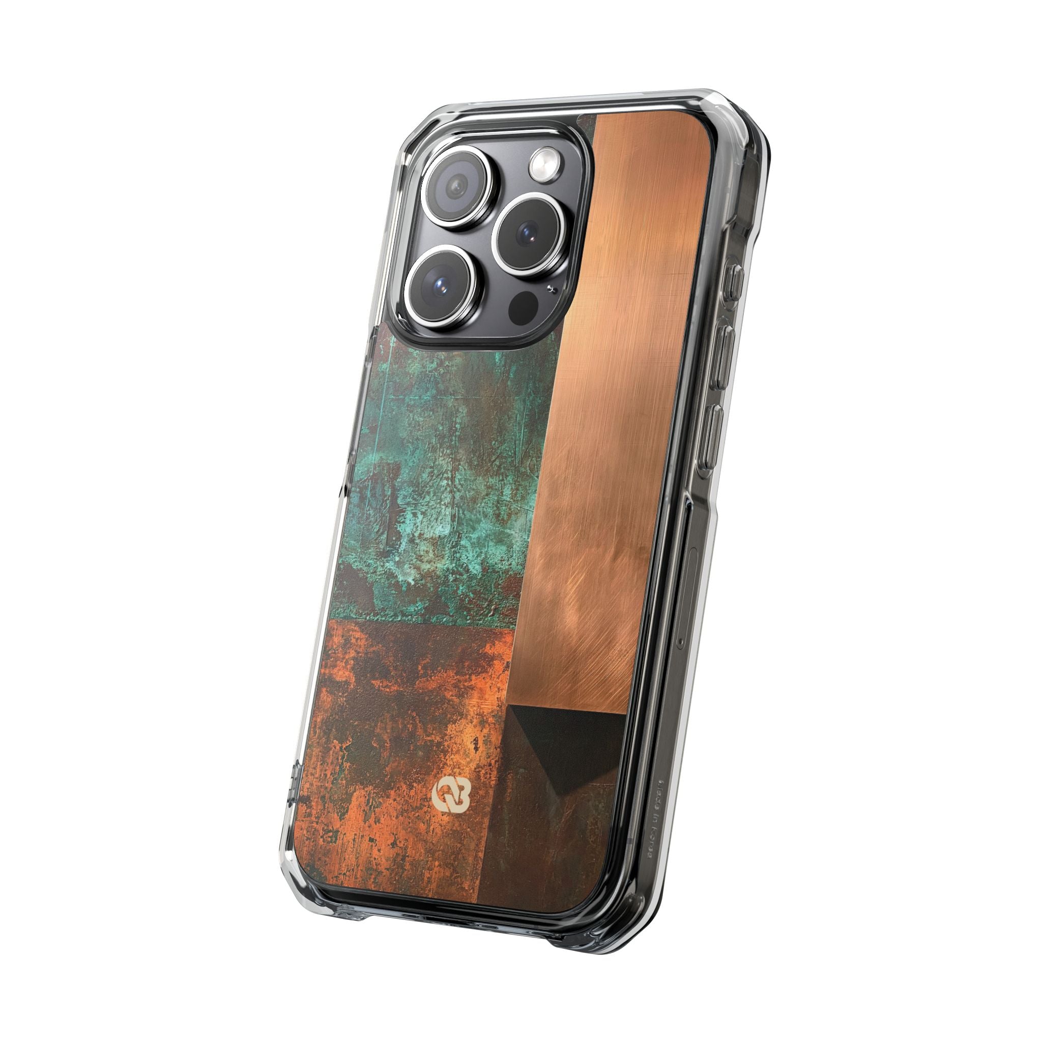 Teal Impact MagSafe Phone Case for iPhone - Verdigris Copper Slab