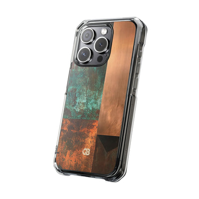 Teal Impact MagSafe Phone Case for iPhone - Verdigris Copper Slab