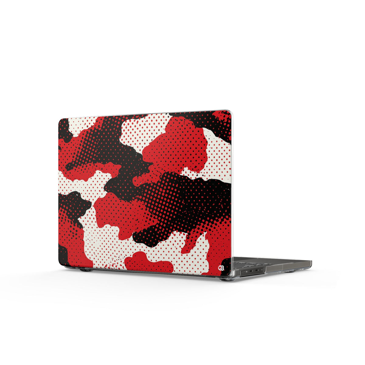 Crimson Halftone Camo · Clear Hard Case for MacBook · Red