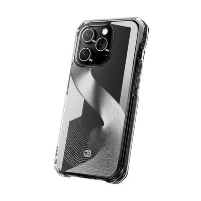Grey Impact MagSafe Phone Case for iPhone - Obsidian Moiré Wave
