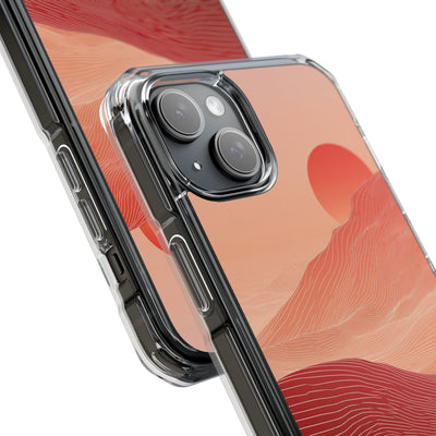 Red Impact MagSafe Phone Case for iPhone - Crimson Ridge Lines