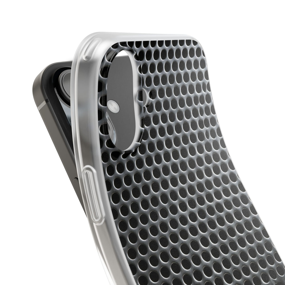 Brushed Perforated Steel · Lite Phone Case for iPhone ·  Silver