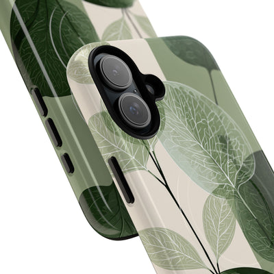 Green Tough 2.0 Magsafe Phone Case for iPhone - Sage Leaf Skeletals