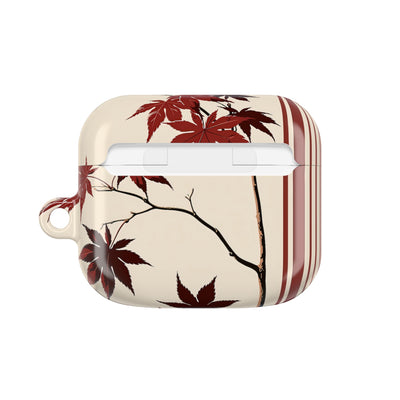Crimson Maple Branch · Hard Case for AirPods & AirPods Pro · Beige
