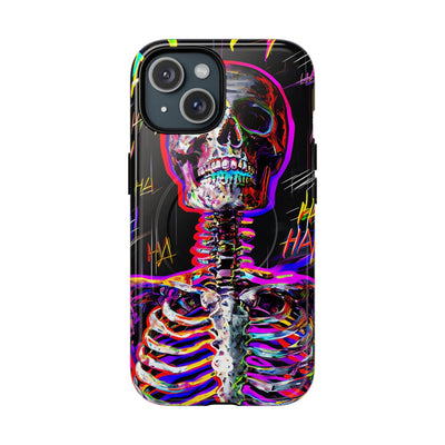 Neon Glitch Skeleton · Tough+ Coque de téléphone pour iPhone · Magsafe