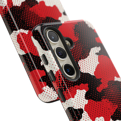 Crimson Halftone Camo · Tough Phone Case for Samsung · Red