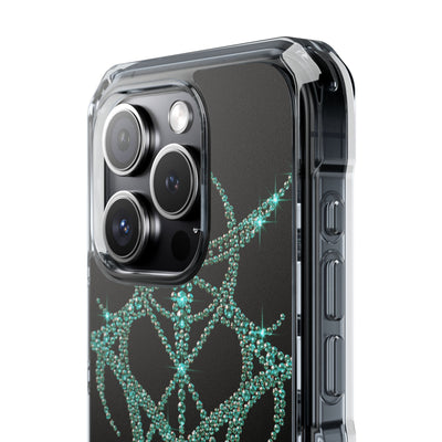 Teal Cyber Sigil · Clear Impact Magnetic Phone Case for iPhone · Teal