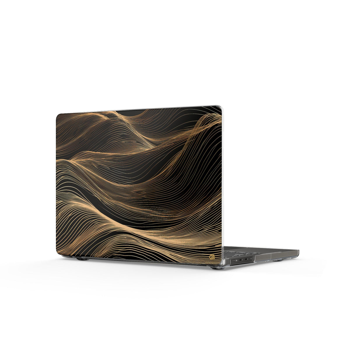 Golden Horizon Contours · Clear Hard Case for MacBook · Black