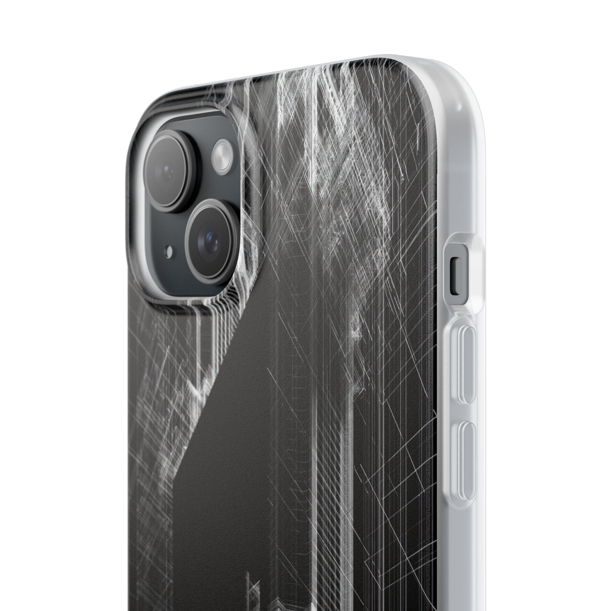Black Lite Phone Case for iPhone - Ghost Urban Wireframe