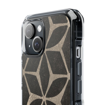 Concrete Mosaic Star · Clear Impact Magnetic Phone Case for iPhone · Black