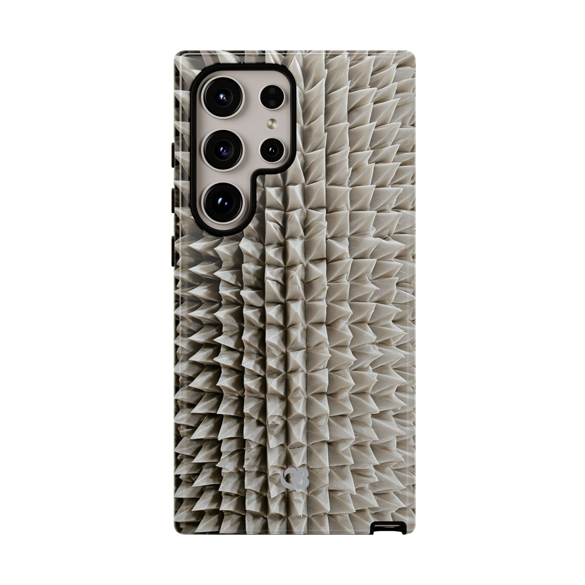 Beige Tough Phone Case for Samsung - Bone Spiked Grid