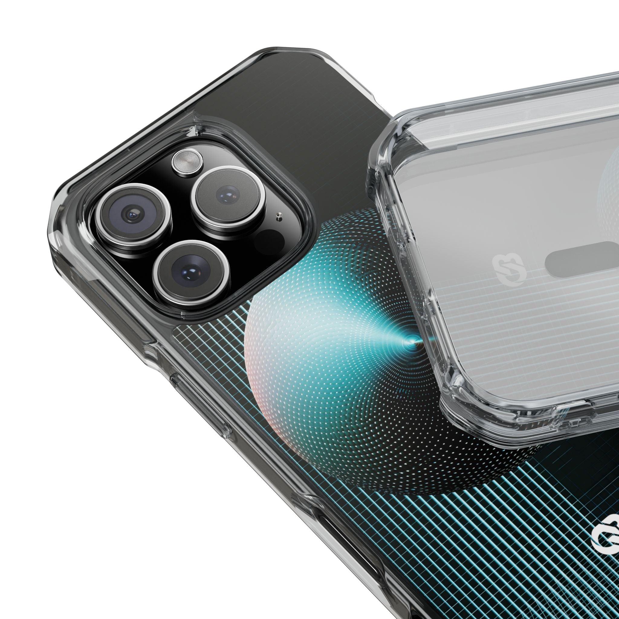 Blue Impact MagSafe Phone Case for iPhone - Cyan Vector Sphere