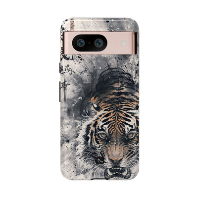 Fierce Ink Tiger · Tough Phone Case for Pixel ·  Beige