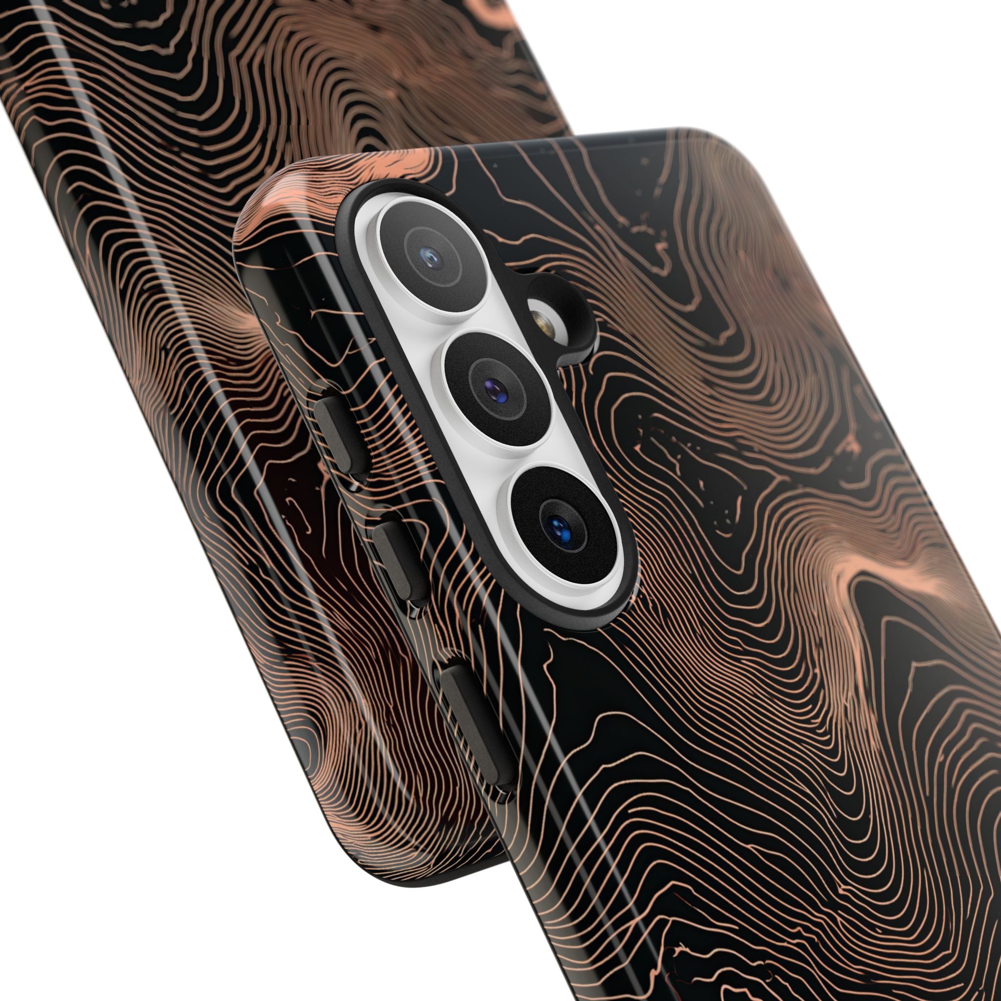 Orange Tough Phone Case for Samsung - Salmon Ridge Topo