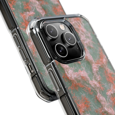 Coral Pixel Matrix · Clear Impact Magnetic Phone Case for iPhone · Green
