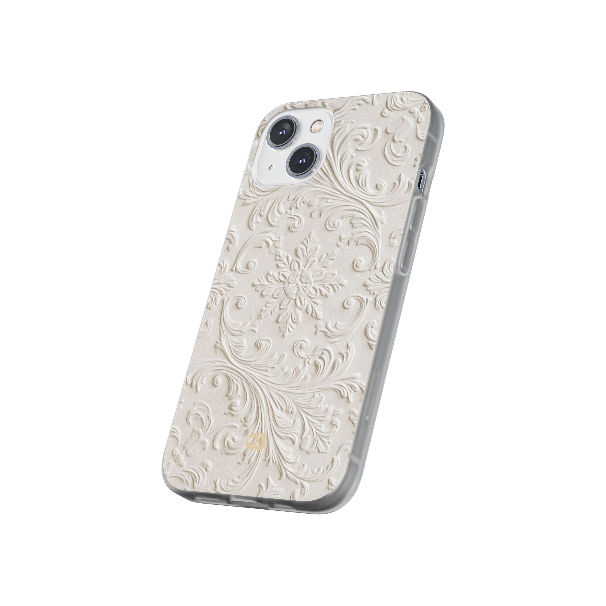 White Lite Phone Case for iPhone - Alabaster Floral Relief