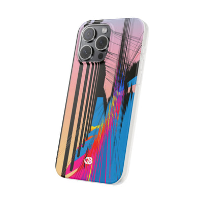 Blue Lite Phone Case for iPhone - Fractured Data Skyline