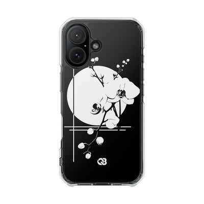 Nocturne Orchid Bloom · Clear Impact Magnetic Phone Case for iPhone ·  Black