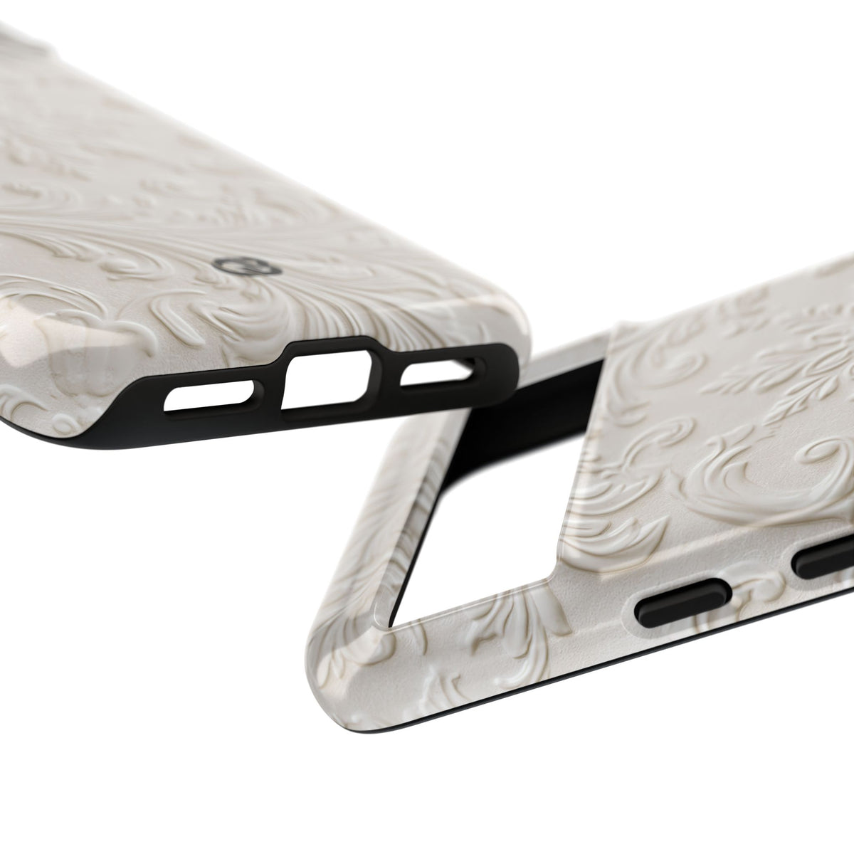 Ivory Baroque Relief · Tough Phone Case for Pixel ·  White