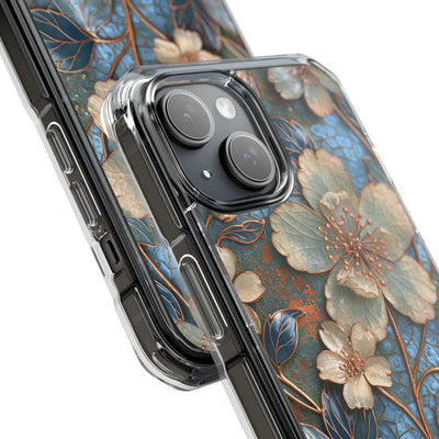 Gilded Blossom Reverie · Clear Impact Magnetic Phone Case for iPhone · Teal