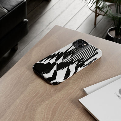 White Tough Phone Case for iPhone - Shattered Vector Spire