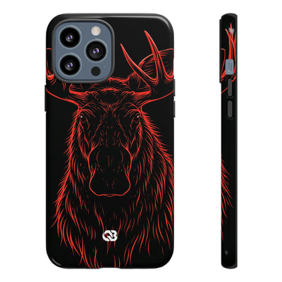 Crimson Horizon Moose · Tough Phone Case for iPhone · Black