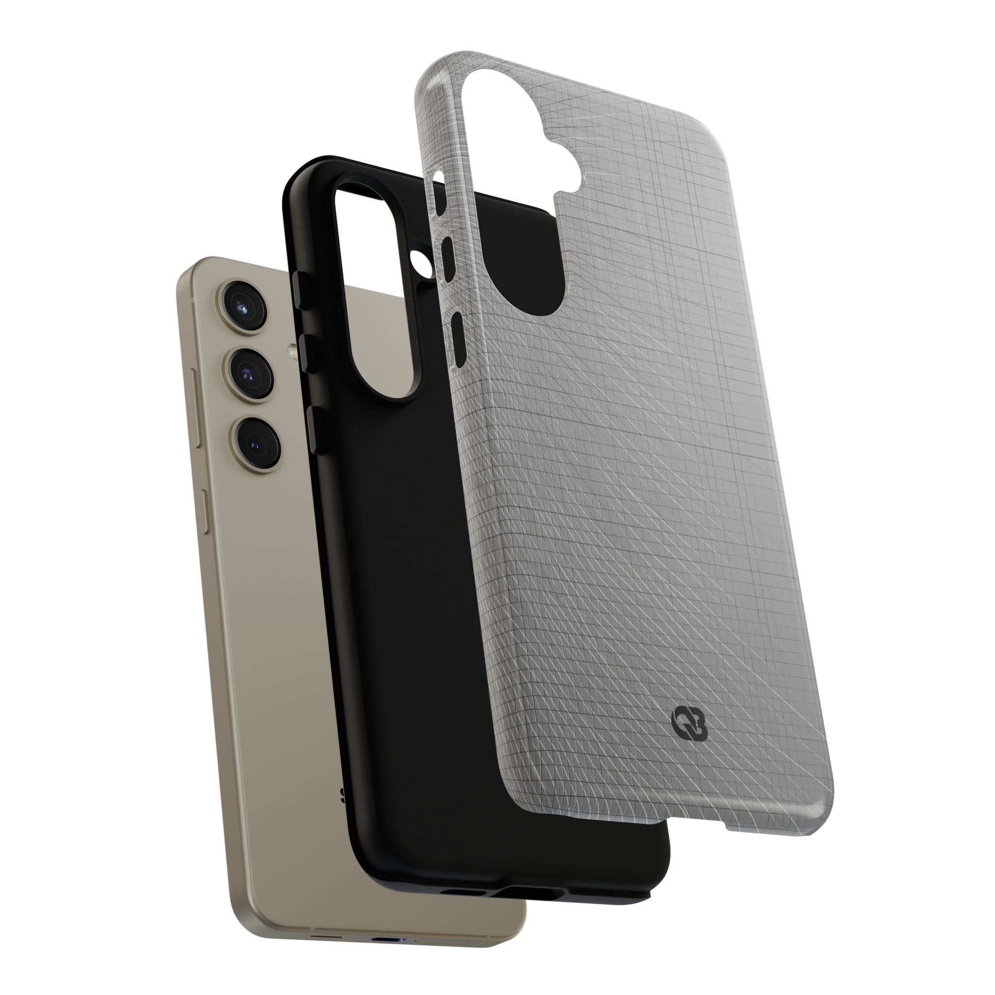 Grey Tough Phone Case for Samsung - Chrome Mesh Warp