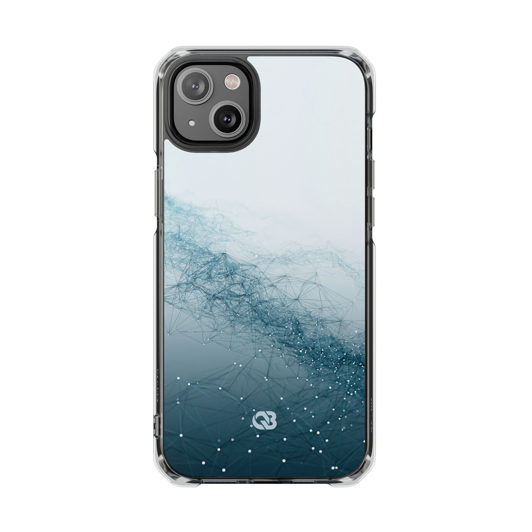Teal Impact MagSafe Phone Case for iPhone - Cyan Vector Lattice