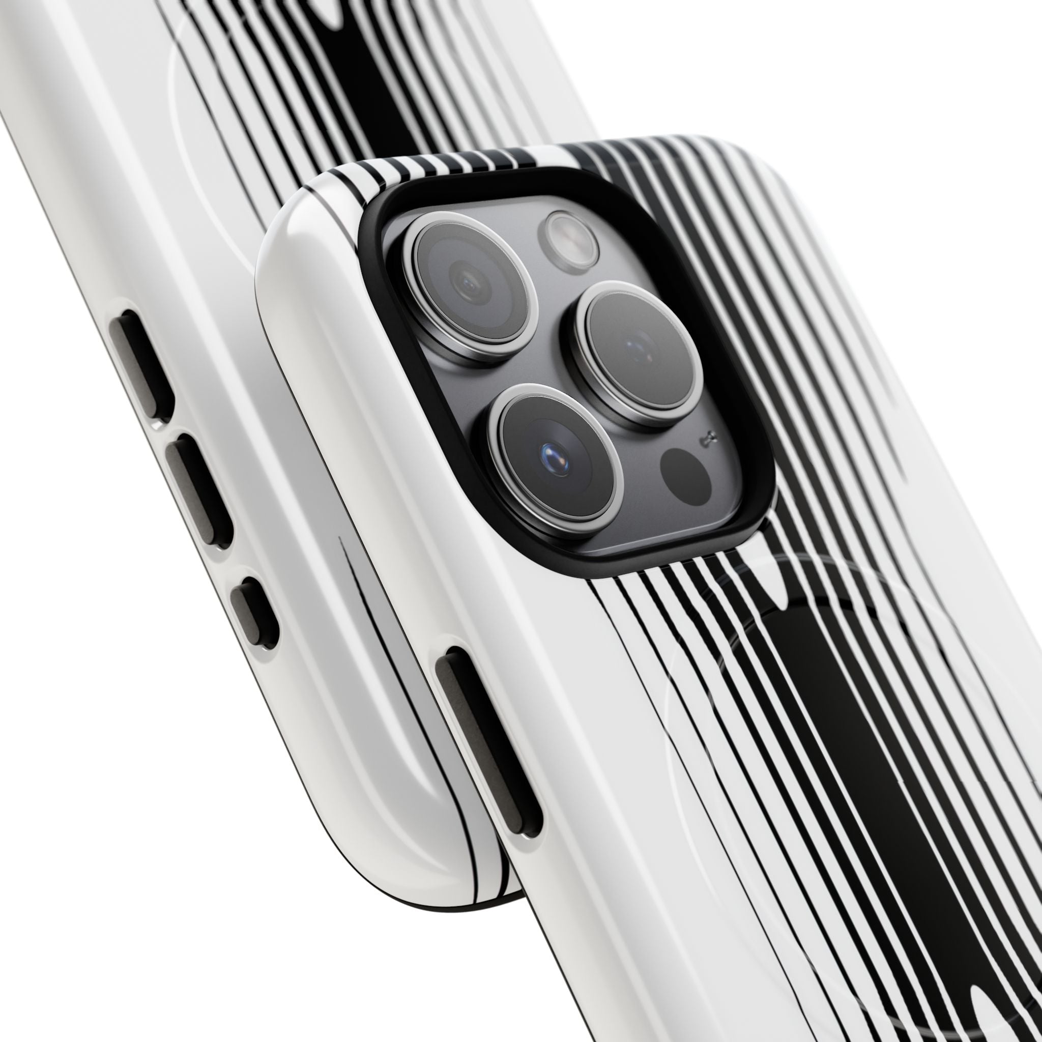 White Tough 2.0 Magsafe Phone Case for iPhone - Kinetic Mono Distortion