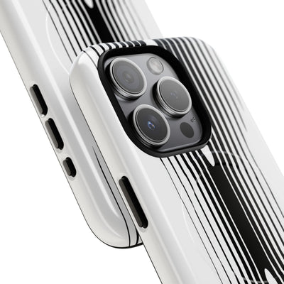 White Tough 2.0 Magsafe Phone Case for iPhone - Kinetic Mono Distortion