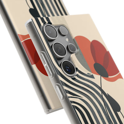 Beige Lite Phone Case for Samsung - Crimson Line Bloom