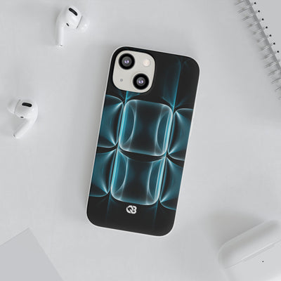 Translucent Cyber Grid · Lite Phone Case for iPhone ·  Teal