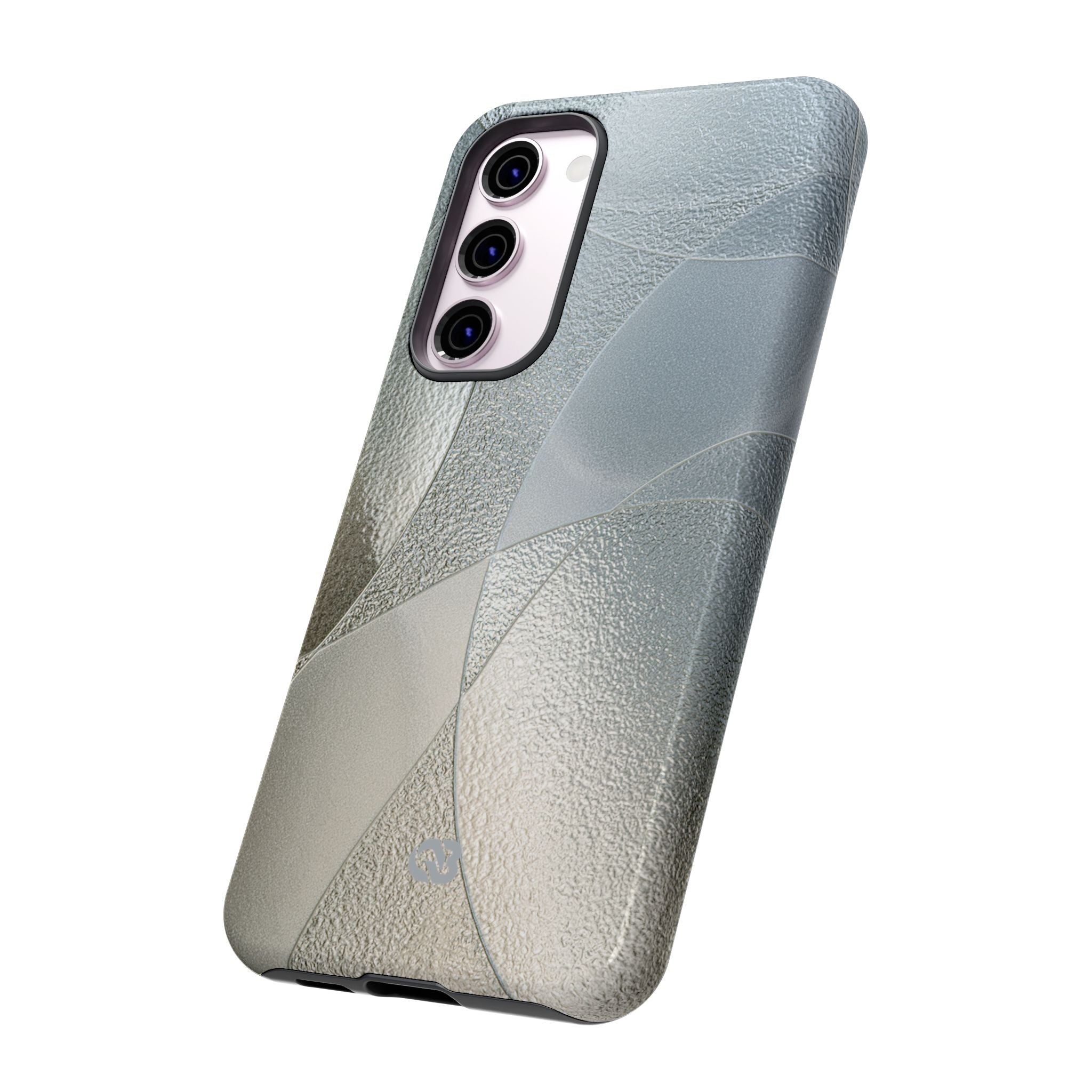 Silver Tough Phone Case for Samsung - Frosted Silver Mosaic