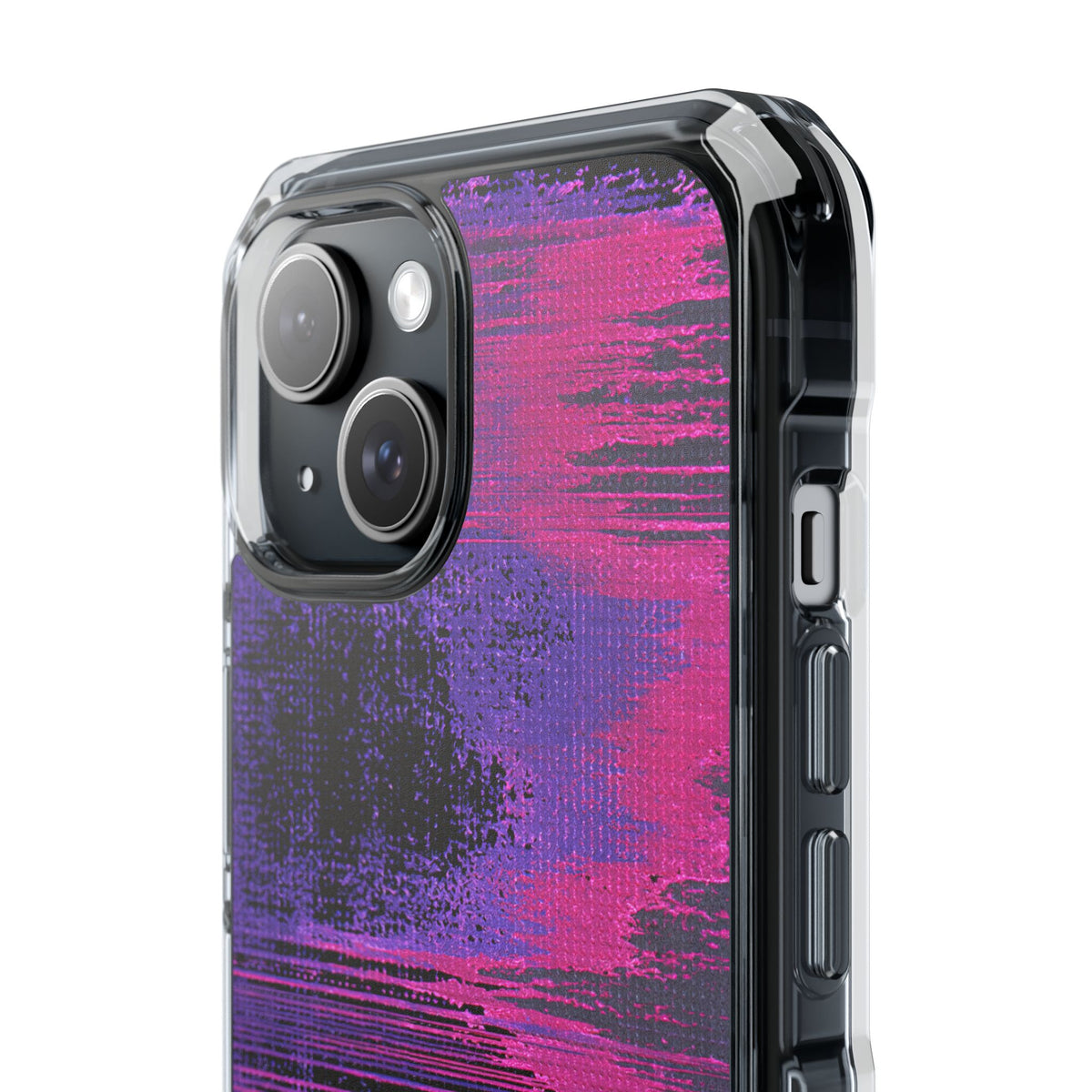 Neon Signal Shift · Clear Impact Magnetic Phone Case for iPhone · Purple