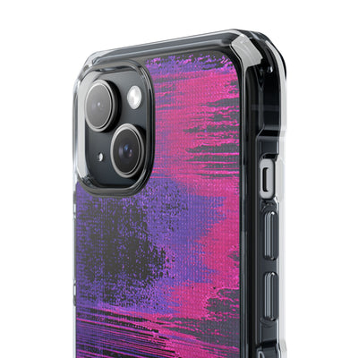 Neon Signal Shift · Clear Impact Magnetic Phone Case for iPhone · Purple