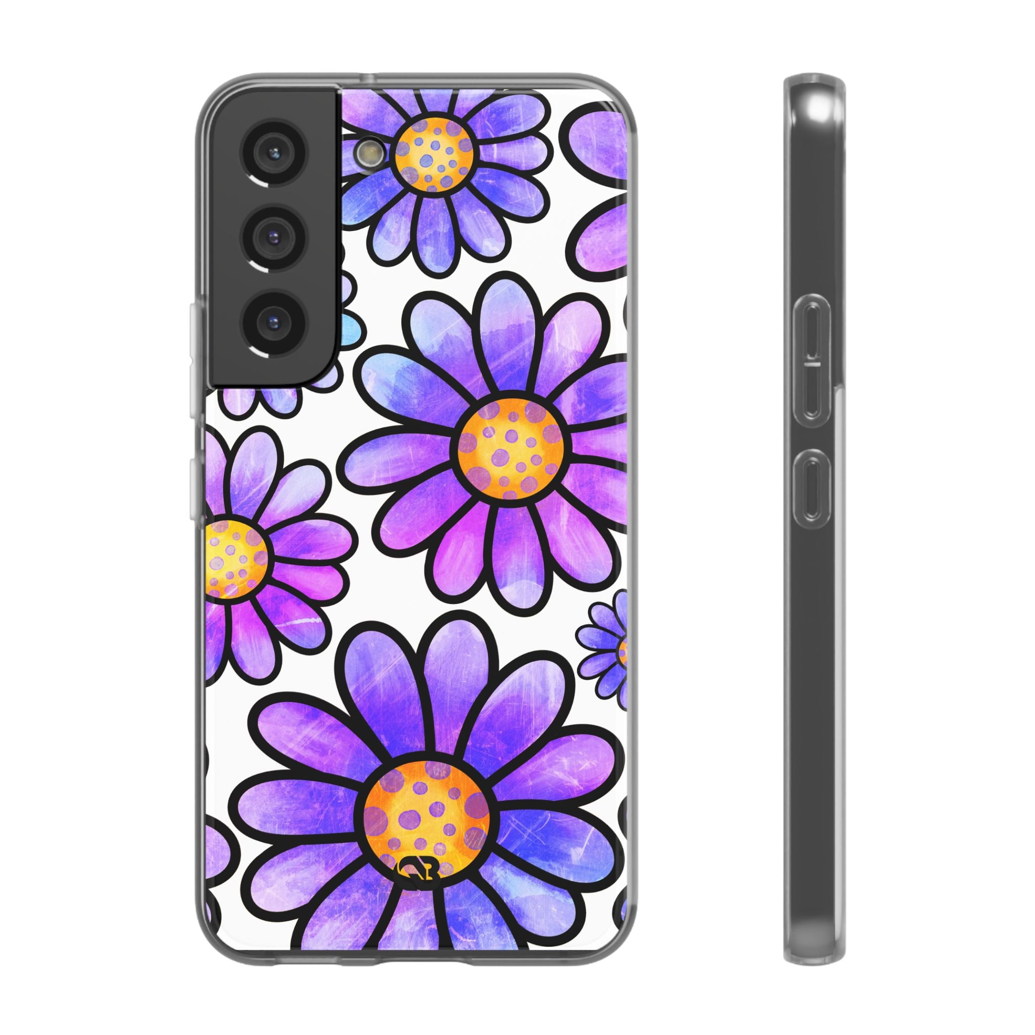 Violet Grunge Bloom · Soft Phone Case for Samsung