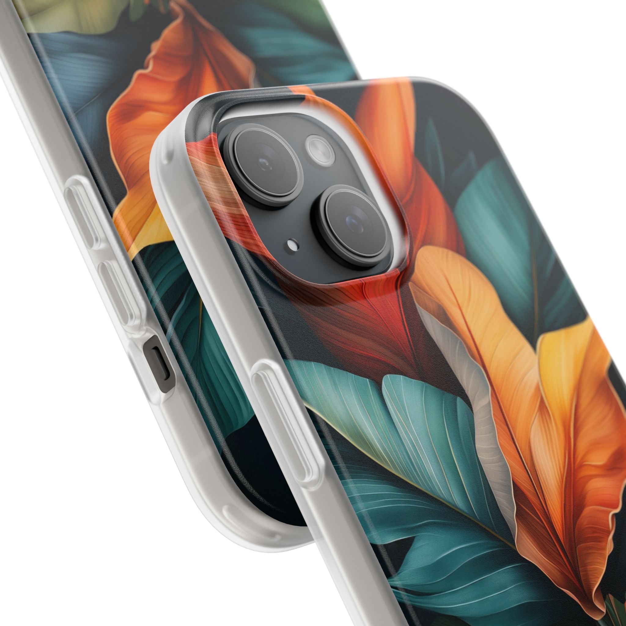 Tropical Leafburst iPhone 15 Case - Soft