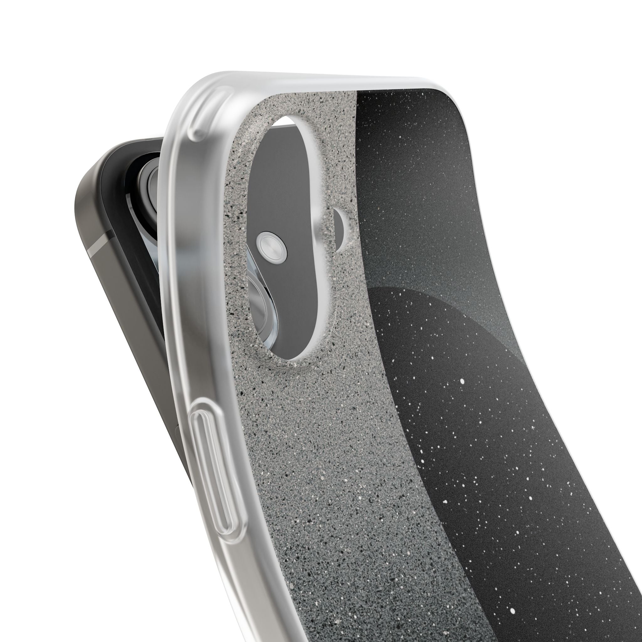 Black Lite Phone Case for iPhone - Lunar Static Orbit