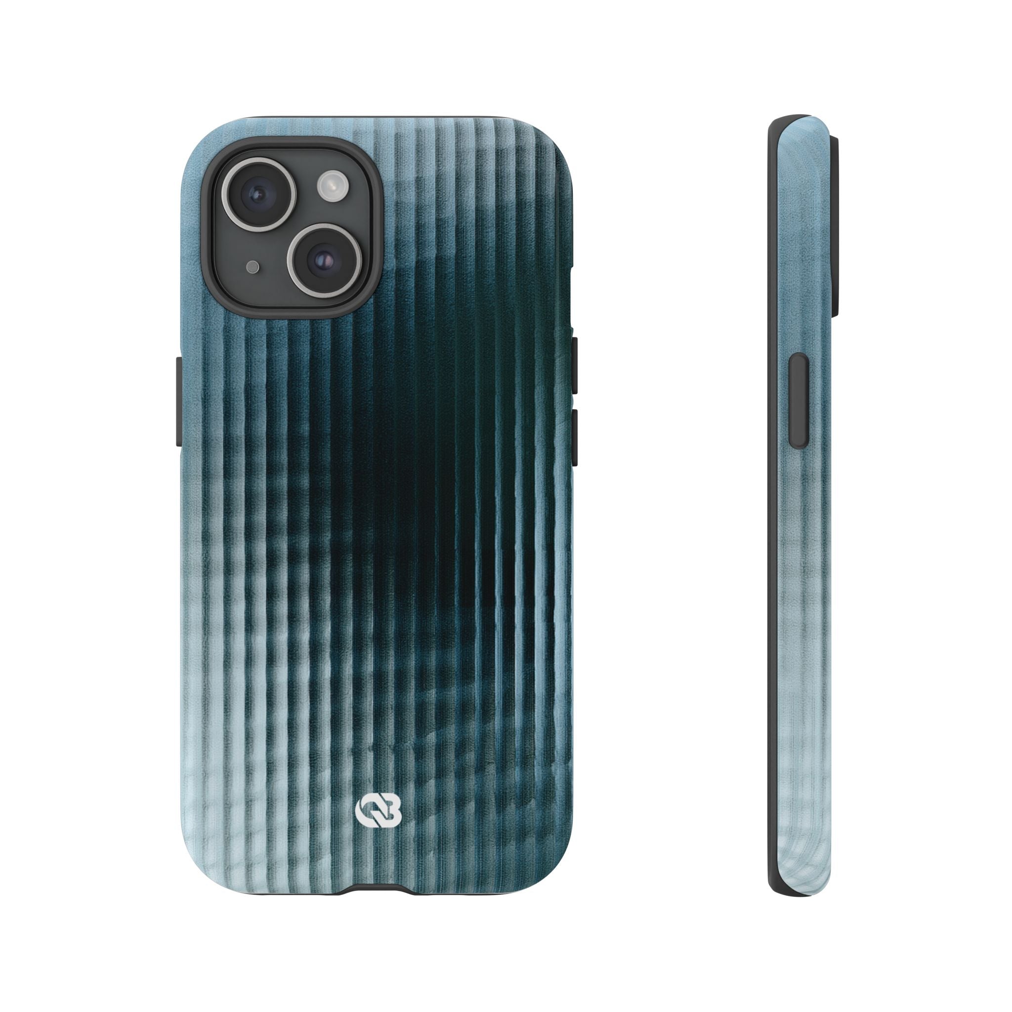 Blue Tough Phone Case for iPhone - Glacial Reeded Glass