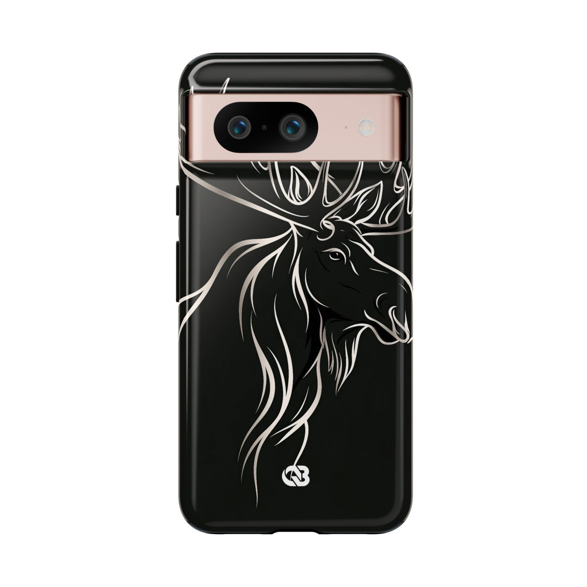 Nordic Moose Contour · Tough Phone Case for Pixel ·  Black