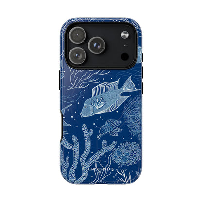 Navy Scale Reef iPhone 17 Pro Case - Tough+ - CASE•BOB