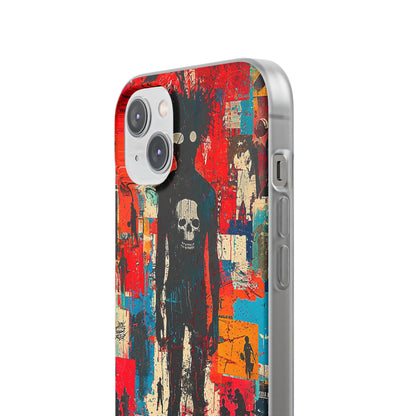 Spiky Skull Silhouette iPhone 14 Plus Case - Soft