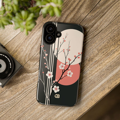 Black Tough Phone Case for iPhone - Kyoto Midnight Blossom