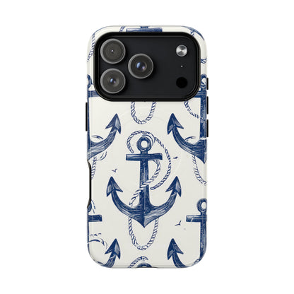 Navy Anchor Loop iPhone 17 Pro Case - Tough+ - CASE•BOB