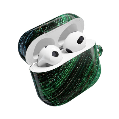 Orbital Data Stream · Hard Case for AirPods & AirPods Pro · Green