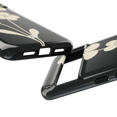 Black Tough Phone Case for Google Pixel - Obsidian Cream Bloom