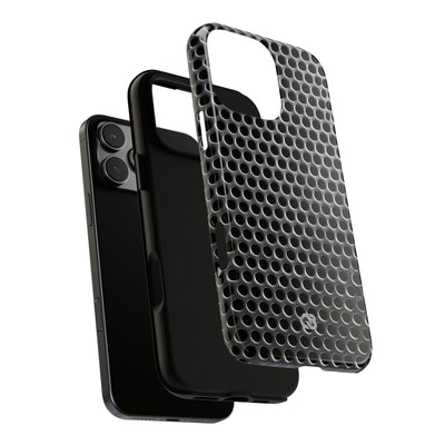 Silver Tough Phone Case for iPhone - Brutalist Steel Mesh