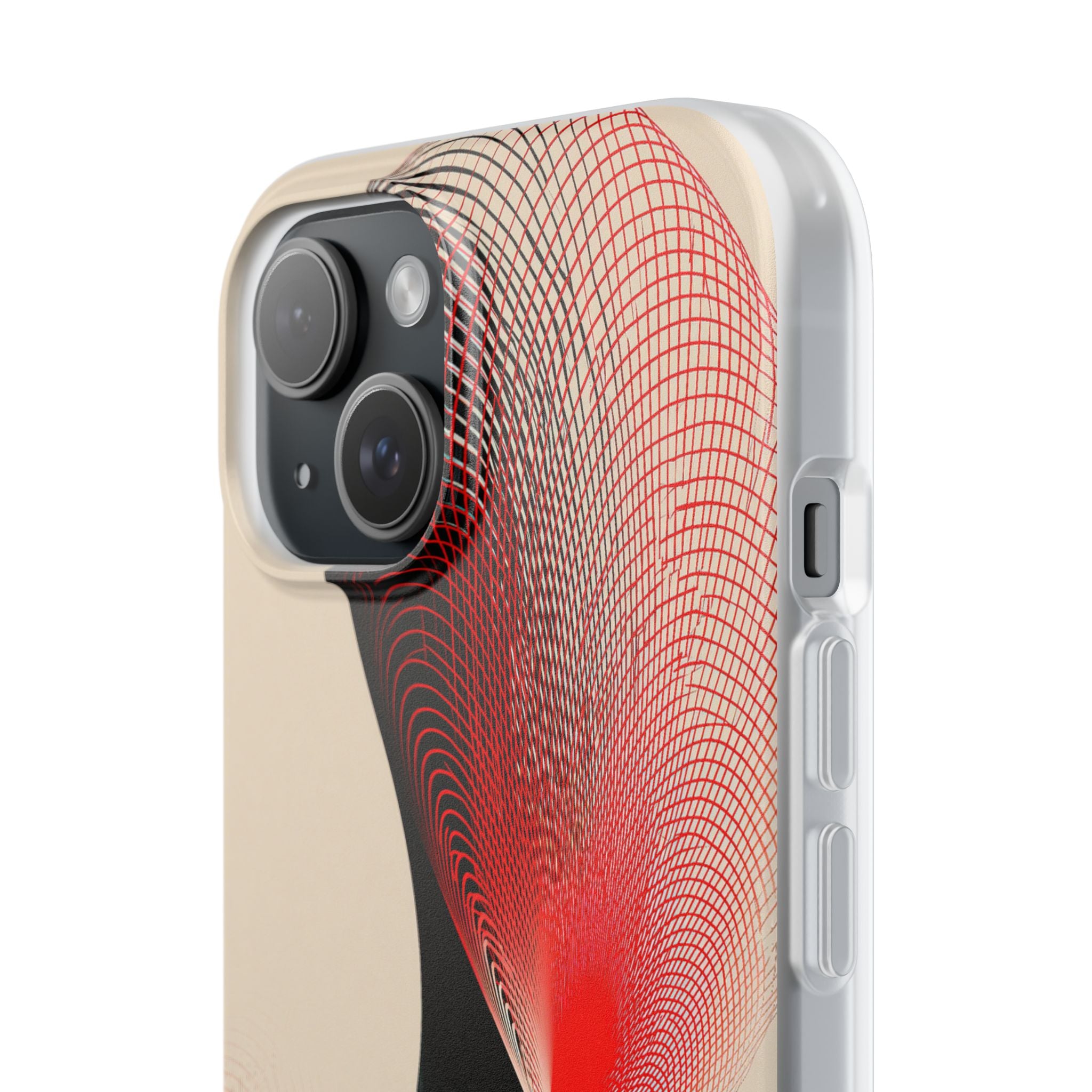 Red Lite Phone Case for iPhone - Crimson Grid Vortex