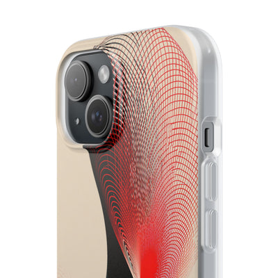 Red Lite Phone Case for iPhone - Crimson Grid Vortex