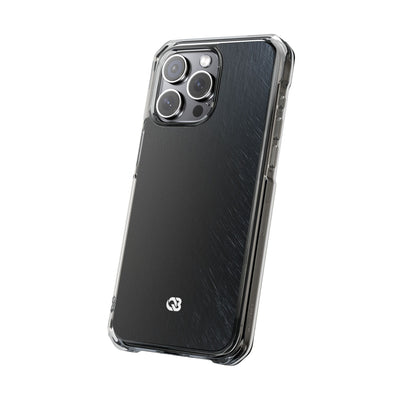 Brushed Obsidian Steel · Clear Impact Magnetic Phone Case for iPhone ·  Black